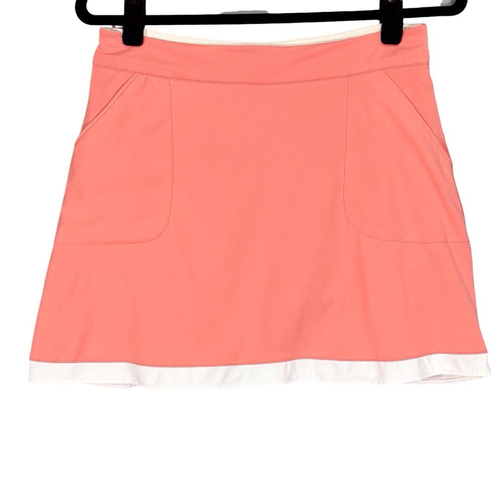 Peter Millar Skort UPF Golf Tennis Pickleball Skirt Small Orange Peach Pockets